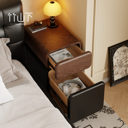 【进口实木】小型床头柜