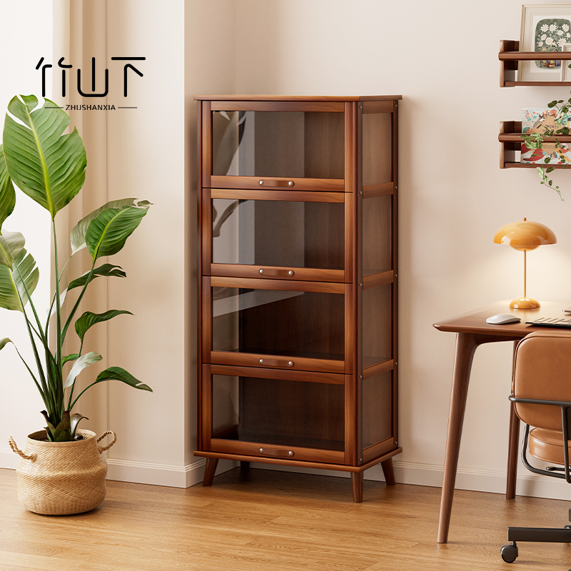 【进口实木】防尘书柜储物柜一体