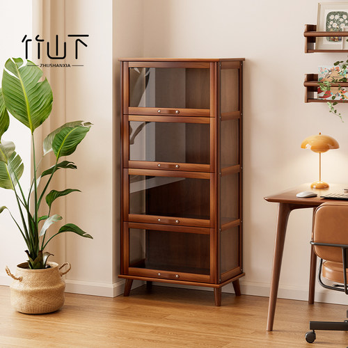 【进口实木】防尘书柜储物柜一体