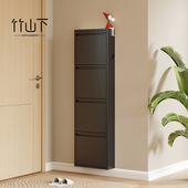 12cm超薄鞋 柜小窄钢制翻斗入户收纳柜家用门口玄关柜多层防尘鞋 架