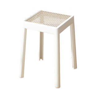 餐桌椅子家用加厚藤编塑料网红简约编织可叠放结实耐用备用靠背椅