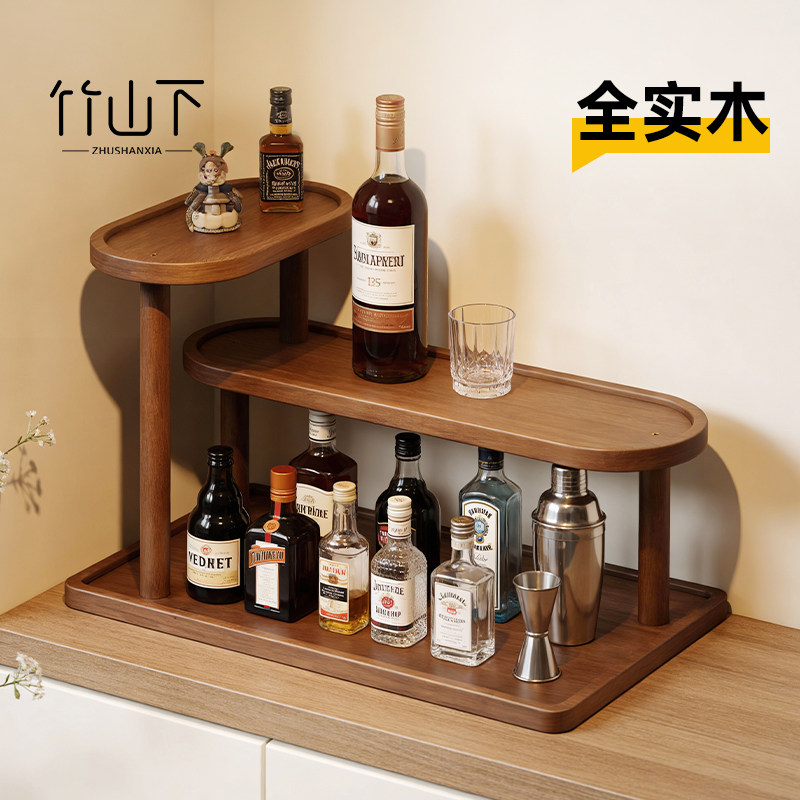 实木桌面酒架置物架收纳架厨房餐边柜多层调料化妆品护肤品展示架,住宅家具,酒架,淘宝优惠券,粉丝福利购,淘宝优惠卷