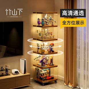 小户型窄柜子展示架陈列柜亚克力柜子摆件模型手办收纳盒墙角书架