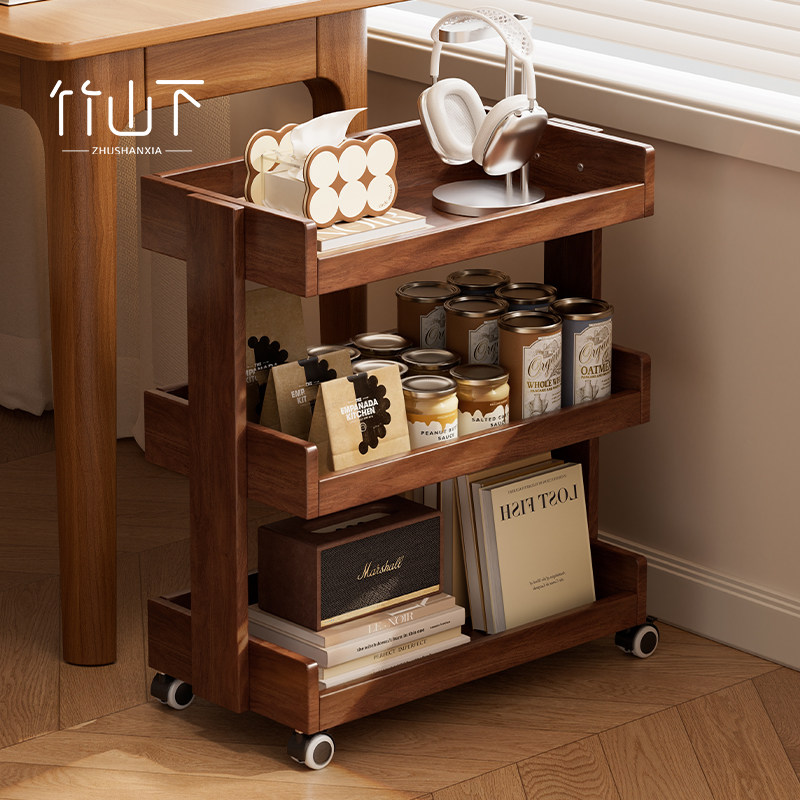 实木角落置物架家用分层可移动储物柜书柜一体不占空间的旋转书架,住宅家具,书架,淘宝优惠券,粉丝福利购,淘宝优惠卷