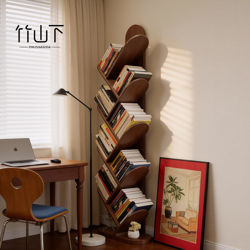 实木书架落地置物架一体靠墙儿童绘本架书柜储物柜客厅飘窗展示柜,住宅家具,书架,淘宝优惠券,粉丝福利购,淘宝优惠卷