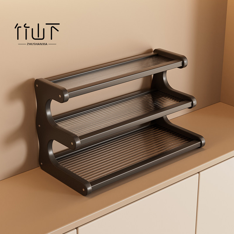 收纳置物架杯架分层架转角零食亚克力空间利用神器高颜值客厅窄架