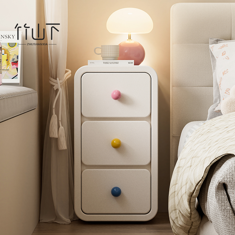 床头柜家用卧室多巴胺实木置物柜