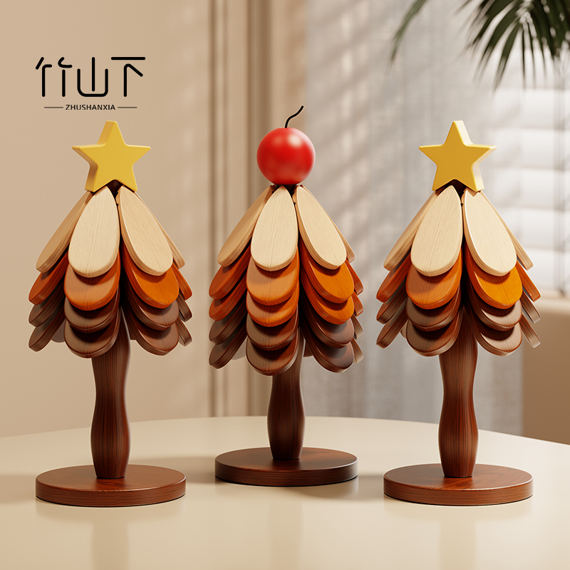 【进口实木】圣诞树隔热餐垫