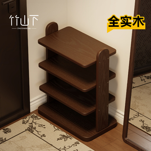 实木鞋柜收纳神器省空间小型家用门口多层小窄角落不占地方置物架
