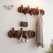 钢琴键挂衣架实木卧室壁挂不占空间入户门置物架玄关免打孔衣帽架