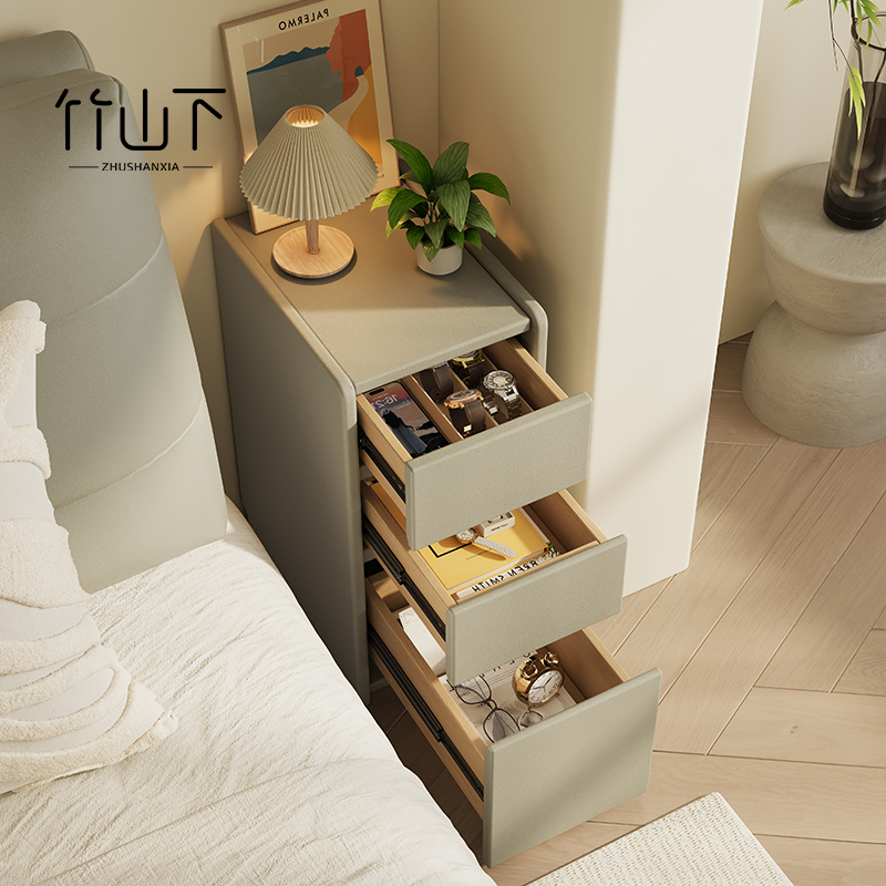 实木床头柜小型家用卧室极窄2025新款简易床边侧边夹缝收纳置物柜