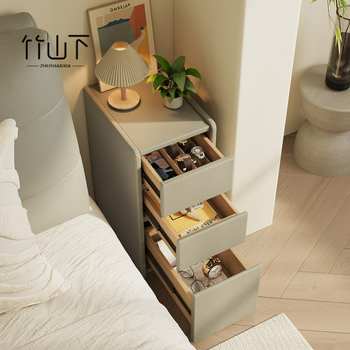实木床头柜小型家用卧室极窄2025新款简易床边侧边夹缝收纳置物柜
