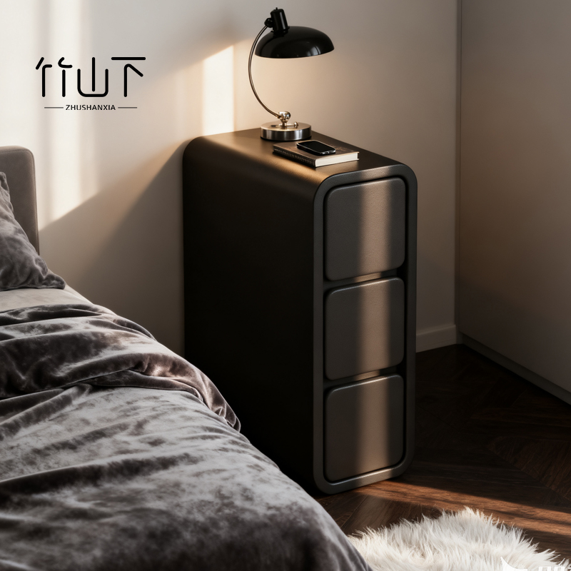 床头柜实木家用卧室20cm极窄轻奢高级感床侧边小型夹缝收纳置物柜