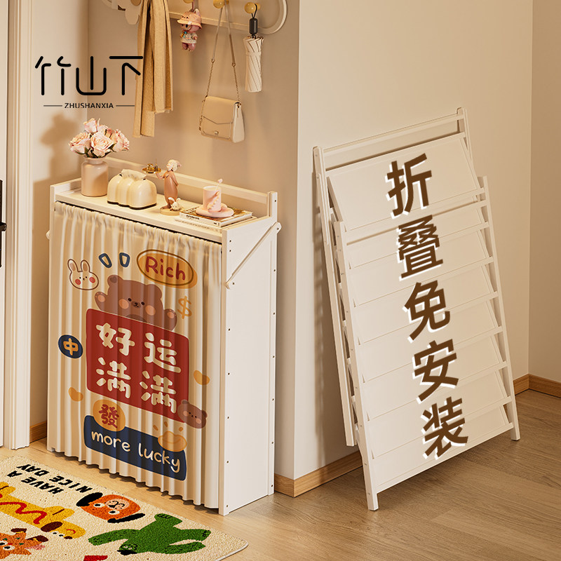 鞋架多层家用门口折叠免安装小窄门后结实耐用新款鞋柜简易置物架