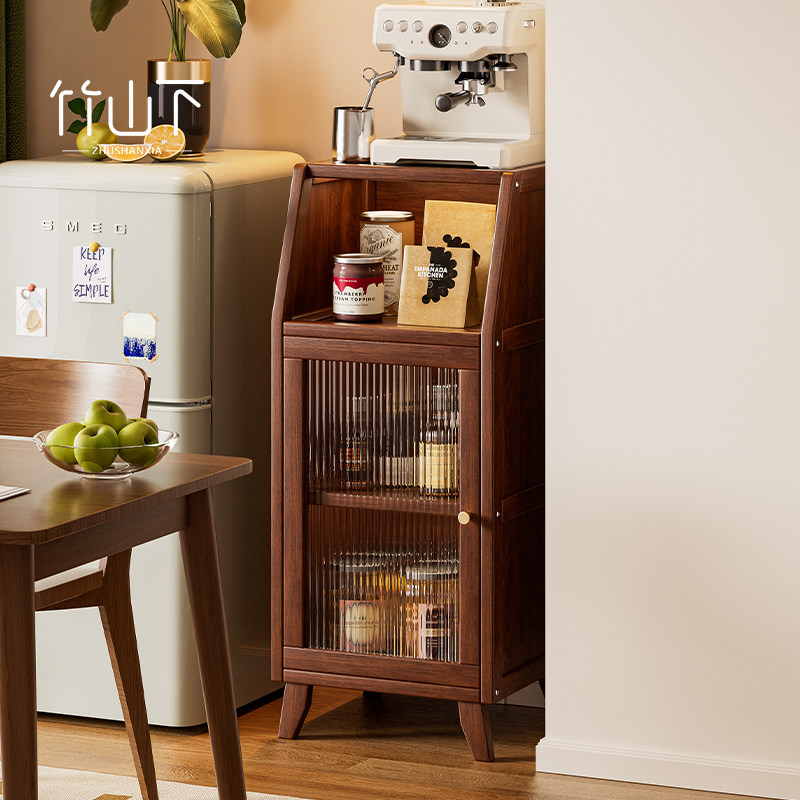 实木餐边柜靠墙一体储物柜水吧台小户型客厅边柜家用咖啡茶水柜