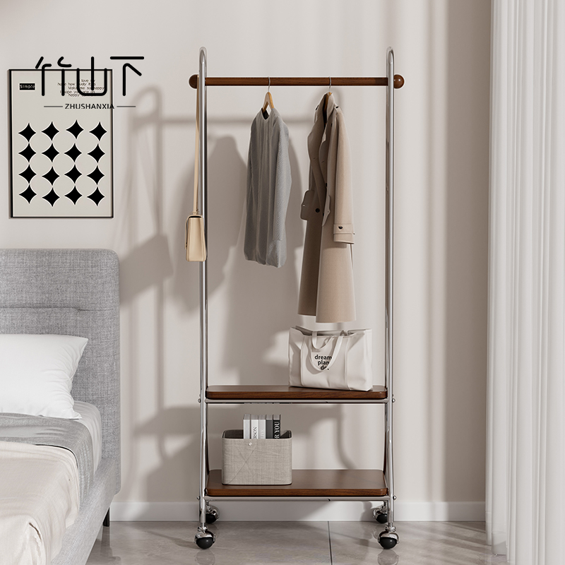 落地挂衣架可移动卧室金属衣帽架新款不占空间次净衣架衣服置物架