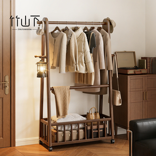 实木落地式挂衣架卧室客厅家用衣服置物架2025新款次净衣架衣帽架