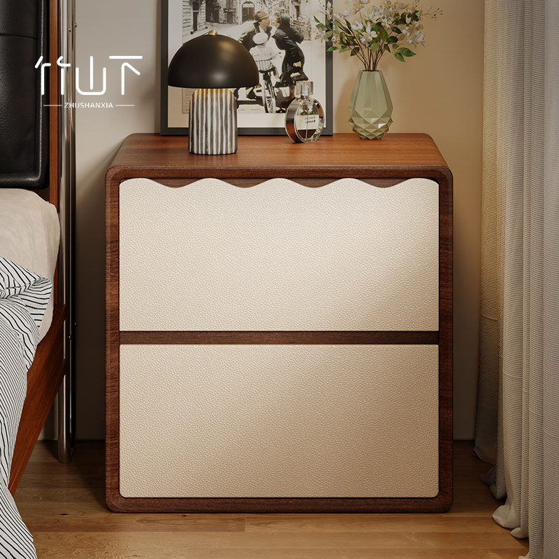 实木床头柜小型家用卧室收纳置物小柜子中古奶油风床边夹缝储物柜,住宅家具,床头柜,淘宝优惠券,粉丝福利购,淘宝优惠卷