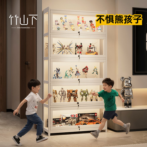 手办展示柜透明带灯亚克力展示盒