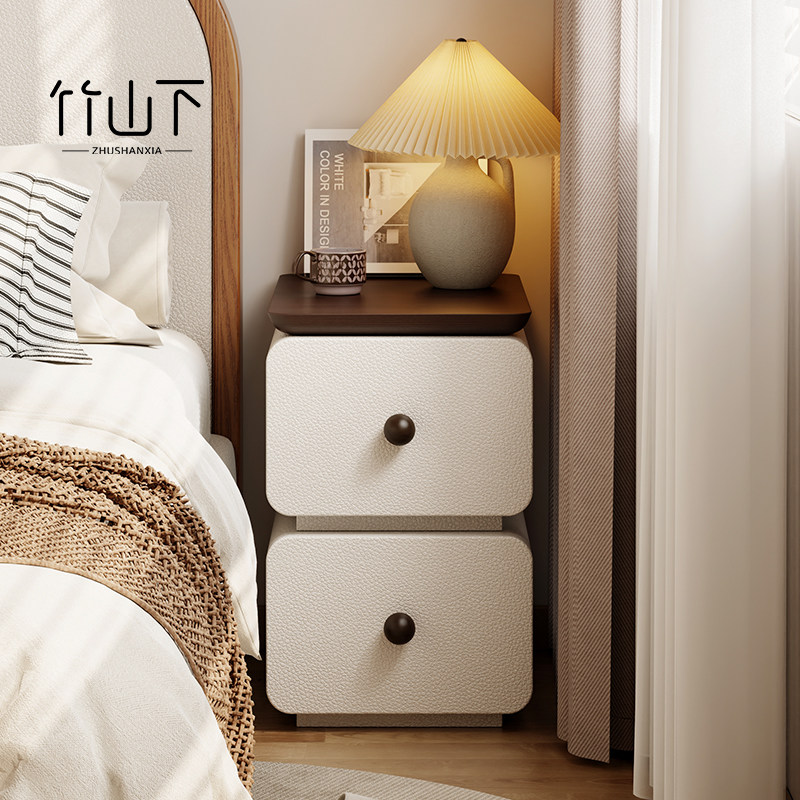 床头柜家用卧室超窄小型收纳柜中古奶油风床边夹缝置物简易小柜子,住宅家具,床头柜,淘宝优惠券,粉丝福利购,淘宝优惠卷