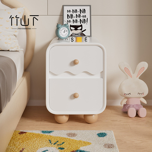 实木床头柜小型家用卧室30cm超窄儿童奶油风收纳置物创意床边柜子