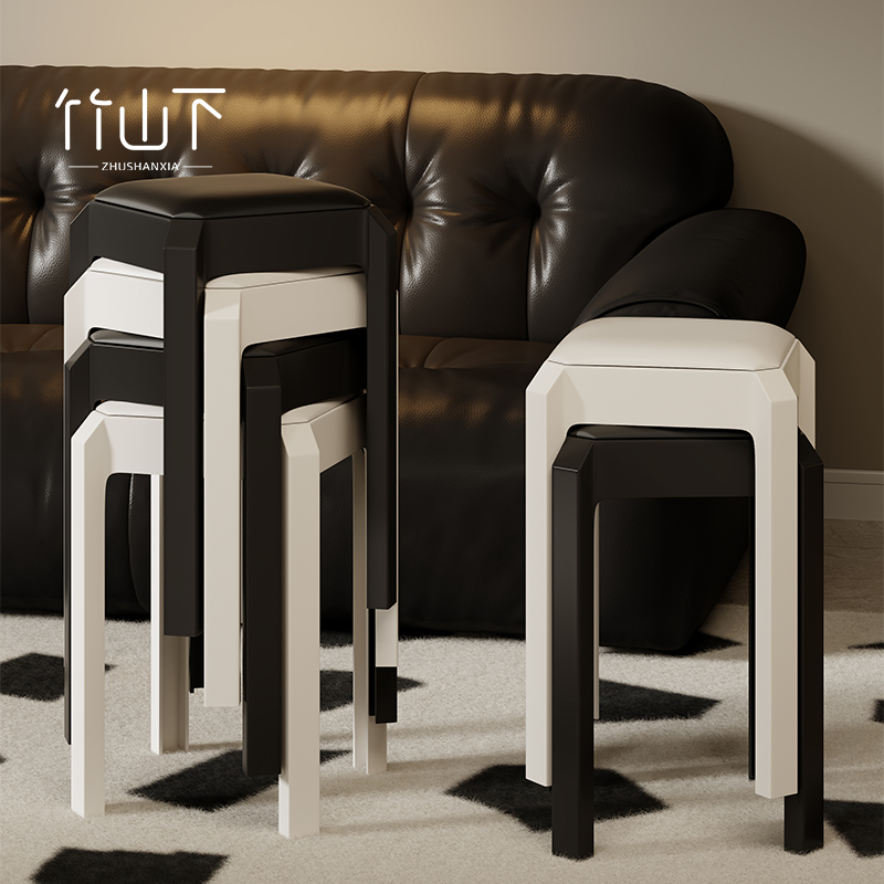 【稳固不晃】家用可叠放塑料凳子