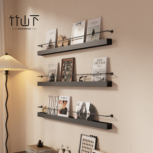 中古杂志架上墙金属置物架壁挂式书架铁艺报刊客厅展示架画报架