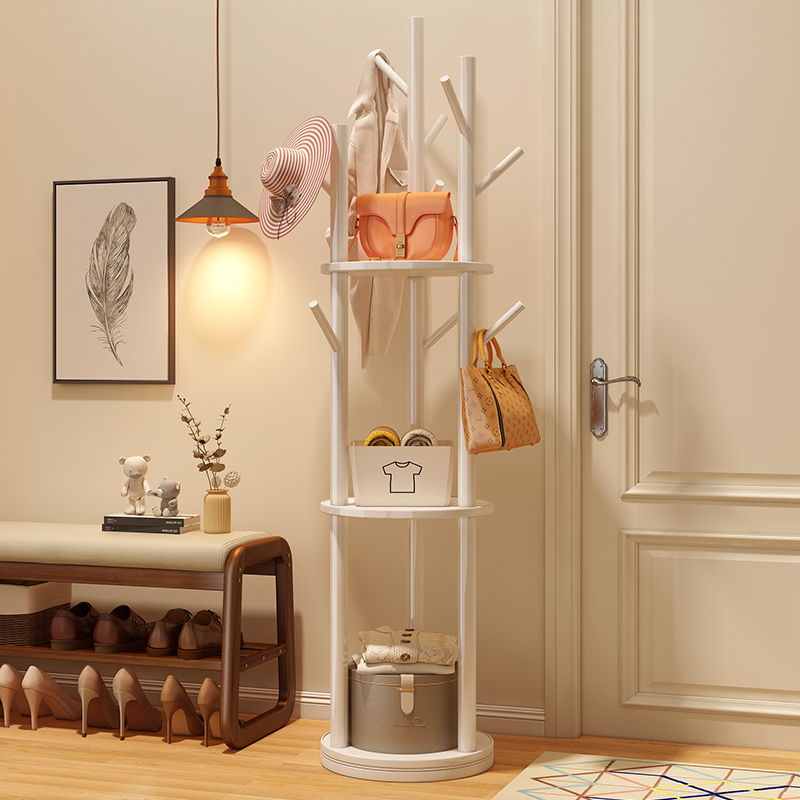 竹山下旋转实木衣帽架