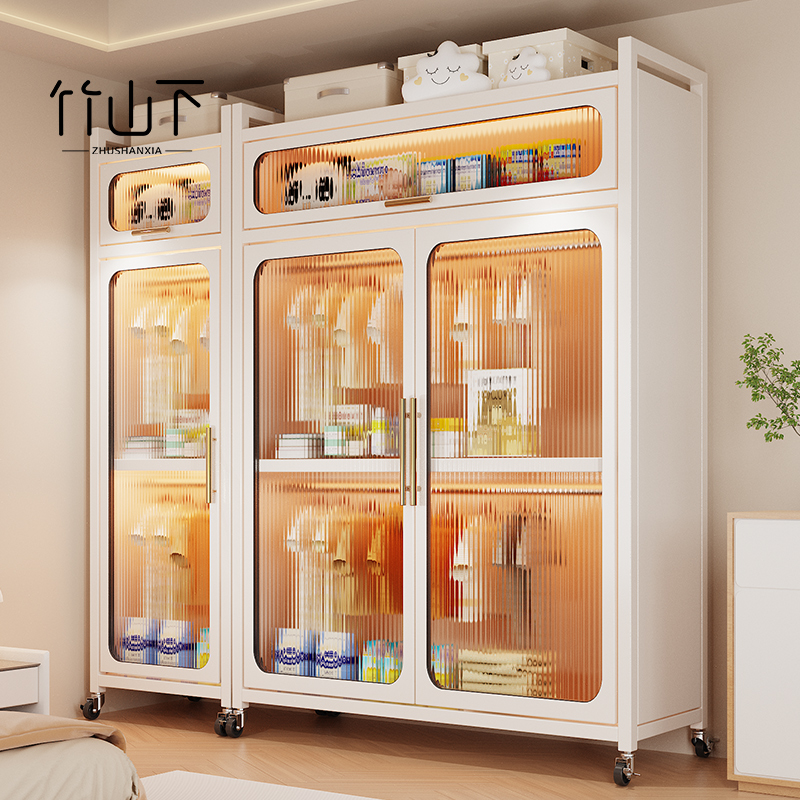 儿童衣柜卧室家用新款2024爆款简易组装铁皮宝宝衣橱钢制收纳柜子