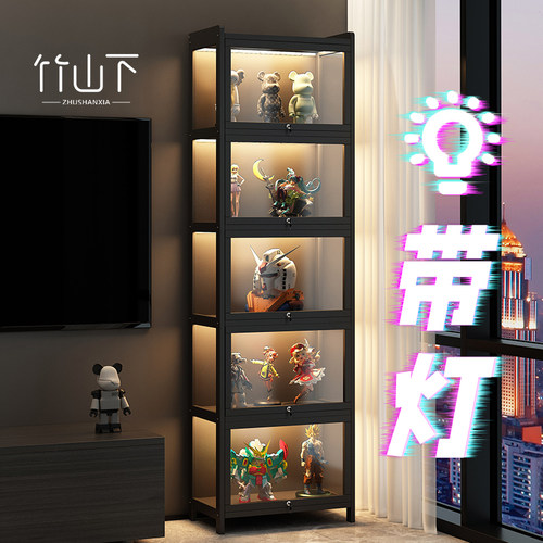 手办柜收纳柜玩具大容量透明门现代多功能柜防尘客厅置物柜酒柜