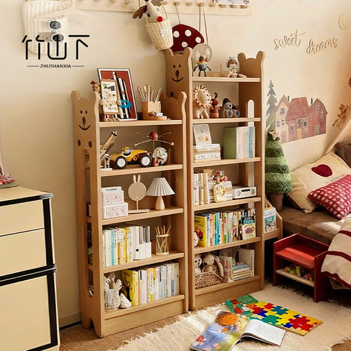 【萌熊实木书柜】细节护童