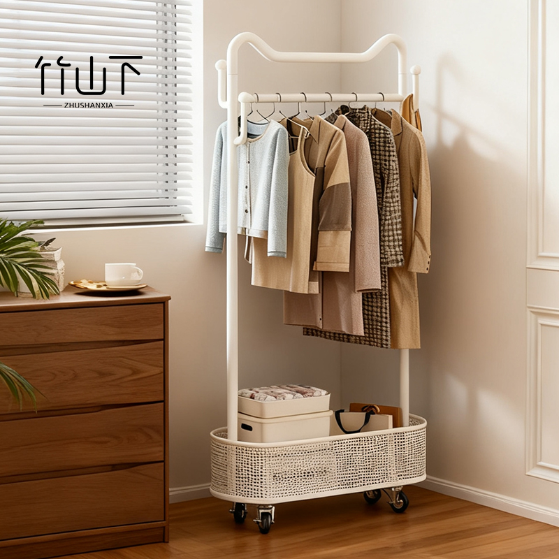 落地挂衣架卧室新款不占空间可移动金属衣帽架次净衣架衣服置物架