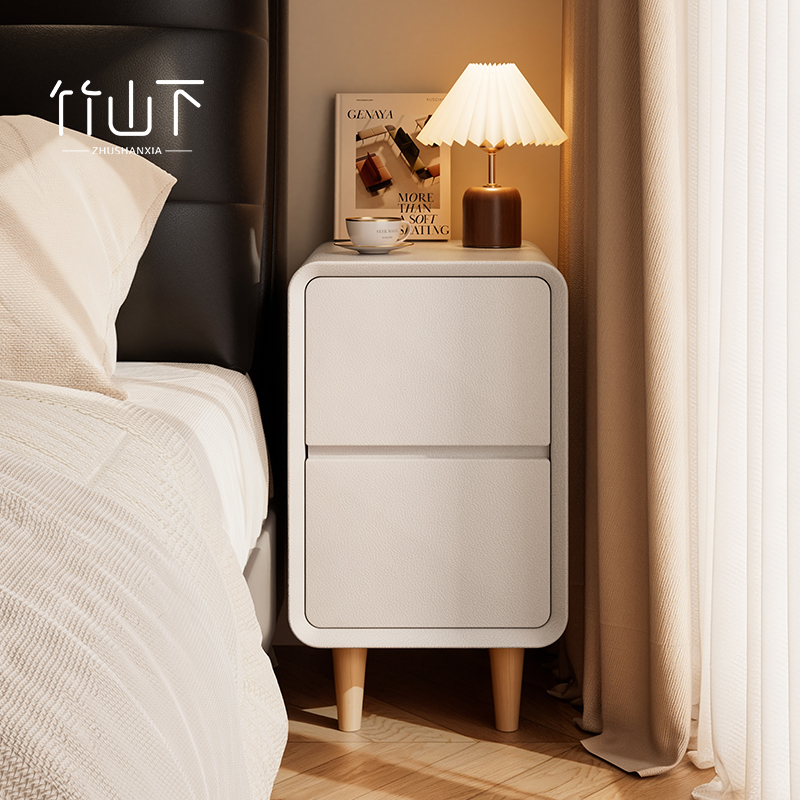 床头柜实木家用卧室奶油风30cm超窄小型收纳置物高级感床边侧边柜