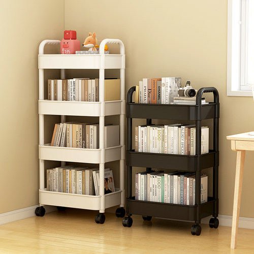 可移动书架竹山下多层置物架书柜