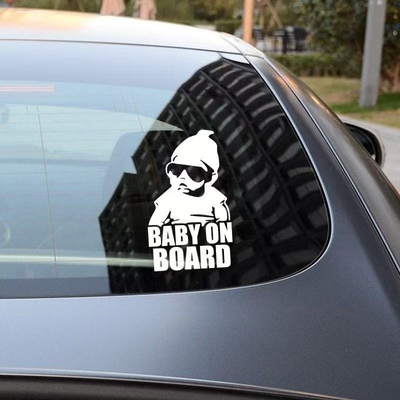 跨境麦超小孩车身反光车贴汽车贴纸babyonboard警示贴划痕贴纸