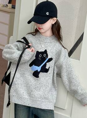 女生休闲针织上衣中学生套头毛衣