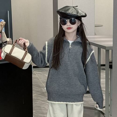 女童毛衣秋冬2026新款儿童洋气
