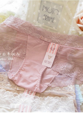 K227女士中腰性感透气薄款莫代尔蕾丝内裤M/L/XL
