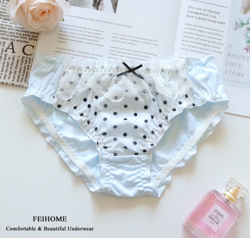 中低腰清新波点纯棉甜美女生内裤