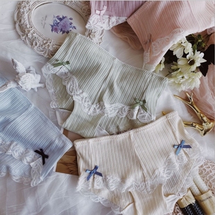 短裤 女式 蕾丝花边女生包臀无痕MLXL 内裤 N640女士舒适中腰纯棉薄款