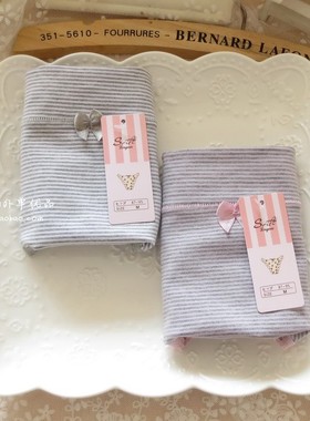 K538女士内裤日本外单中腰纯棉女式短裤条纹波点女生包臀有大码