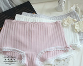 弹力佳适合100 N293舒适女士中低腰纯棉女生小平角内裤 均码 130斤