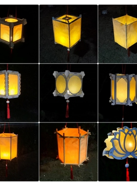 新年手绘空白灯笼diy材料 手提古风创意花灯儿童手工自制传统宫灯