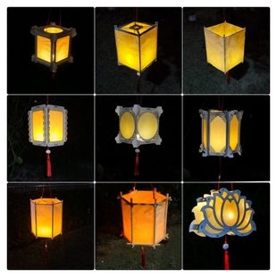 新年手绘空白灯笼diy材料 手提古风创意花灯儿童手工自制传统宫灯