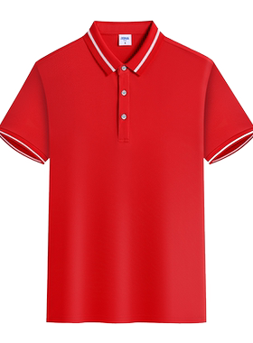 团体工作服印字纯色polo衫定制