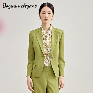 小个子通勤气质高级感职业短款 外套女神新款 上衣 西装 柏媛绿色修身