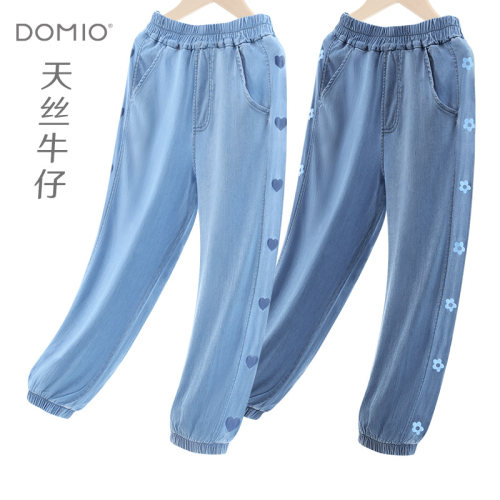 女童牛仔裤子春夏休闲防蚊裤