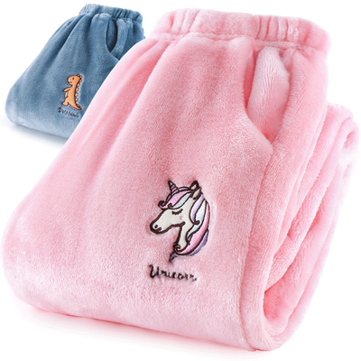 睡裤秋冬法兰绒保暖加厚大童