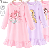 纯棉长袖 睡裙2025新款 儿童公主家居服秋季 迪士尼女童睡衣春装 童装