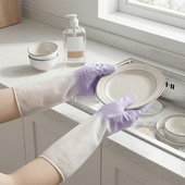 洗碗手套加长厚款 耐用厨房清洁防水家务手套洗衣家用清洁橡胶手套